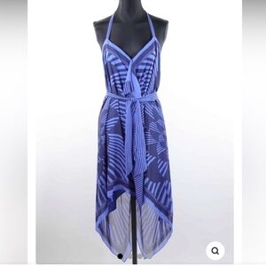 NWT Bcbgmaxazria EVAN Dress abstract print sleeveless handkerchief mini $248